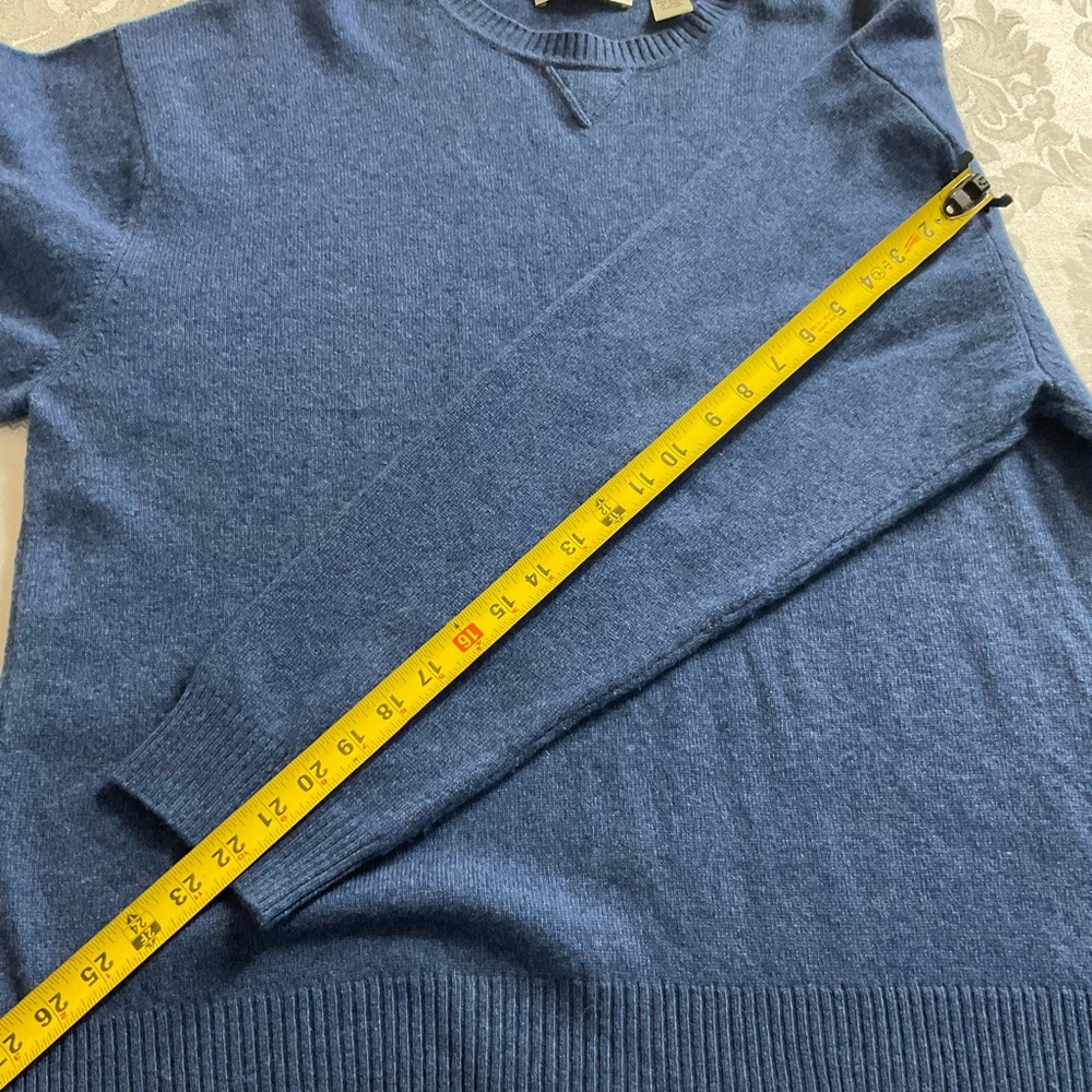 Orvis Sweater Mens Size XL Blue 100% Cashmere Crew Neck Pullover - Picture 7 of 8